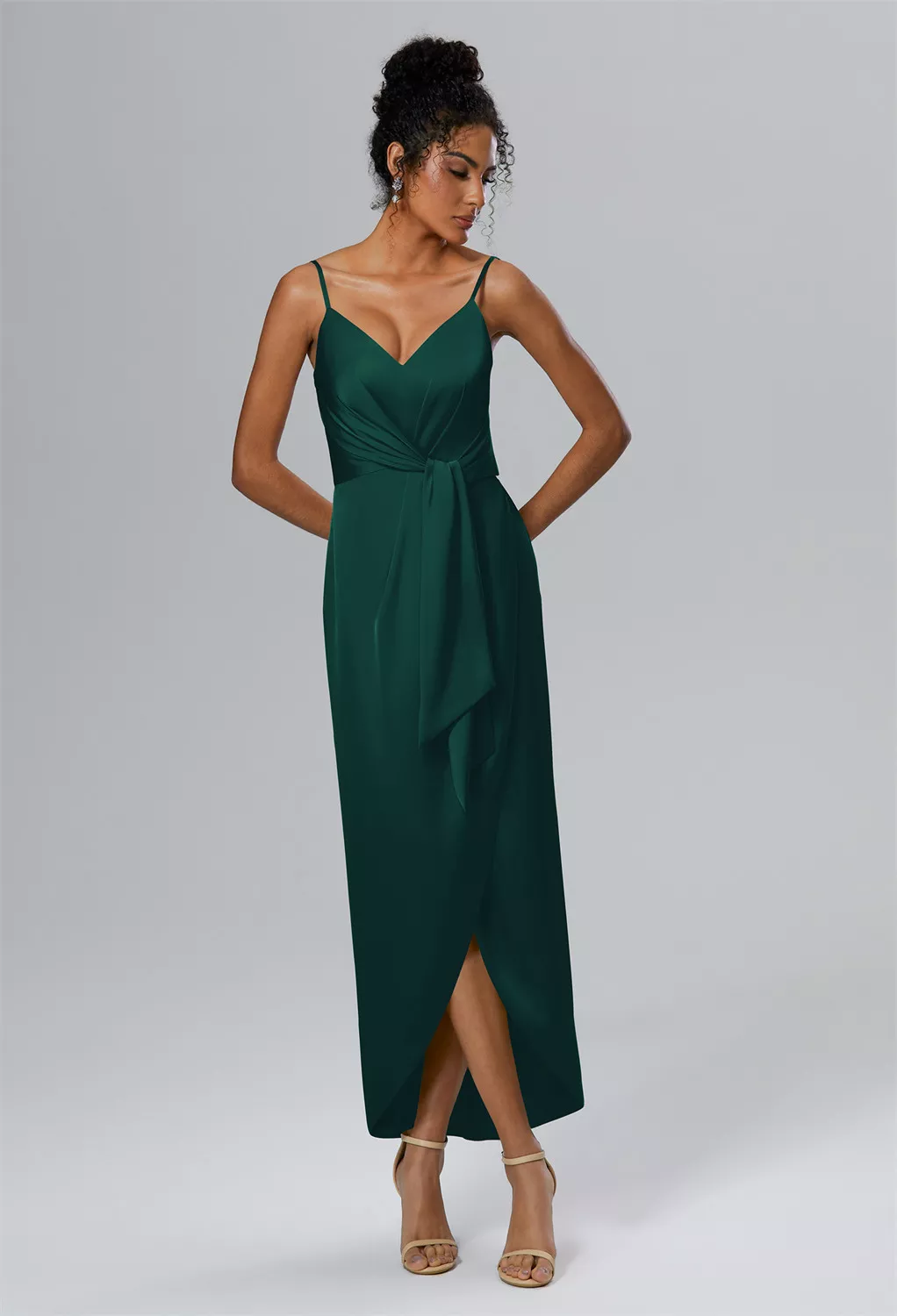 AW Leonora Hunter Green  Spring Wedding Guest Dresses